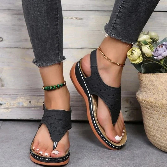 Women’s Open Toe Sandals with Supportive Footbed Design