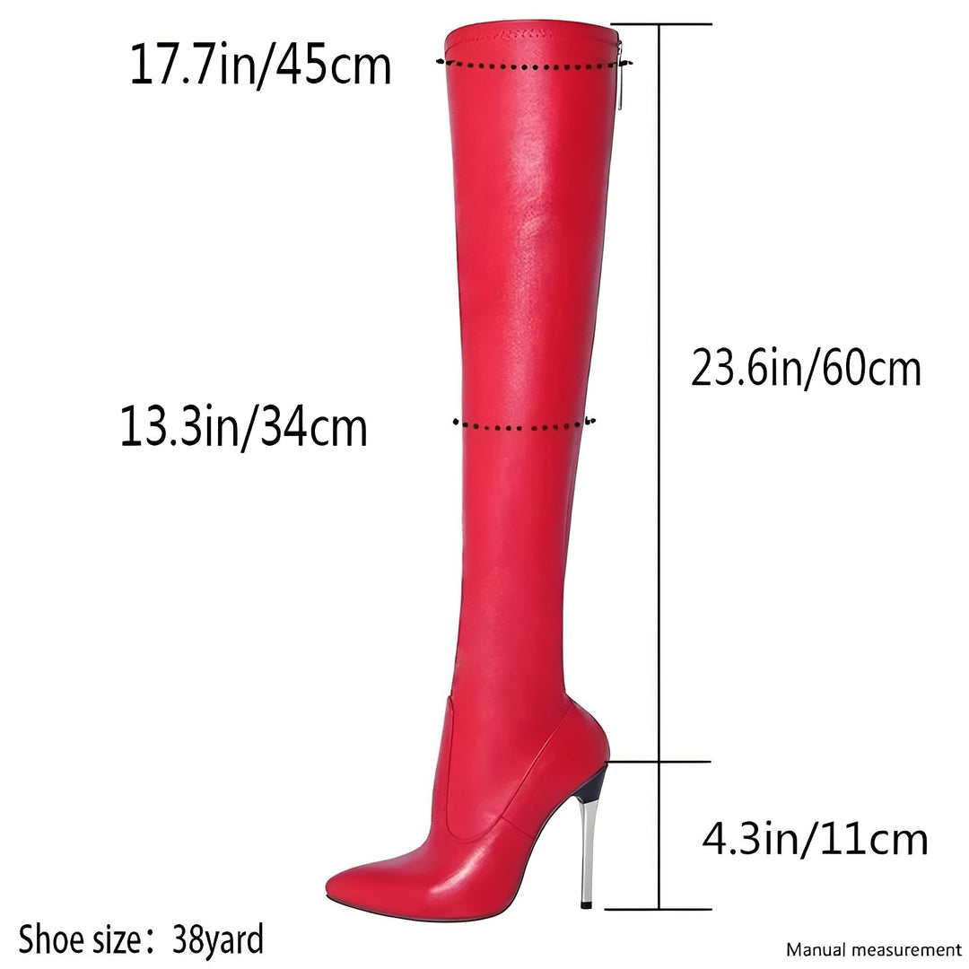 Women's Stiletto Over the Knee Boots with Back Zipper