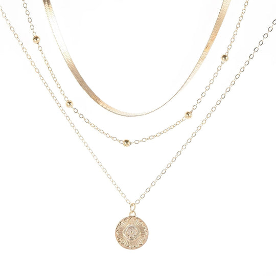 Women's Double Layer Choker Heart Charm and Cuban Link Chain Necklace