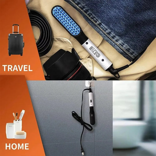 Portable Mini Beard Straightening Brush with Ceramic Heating Technology