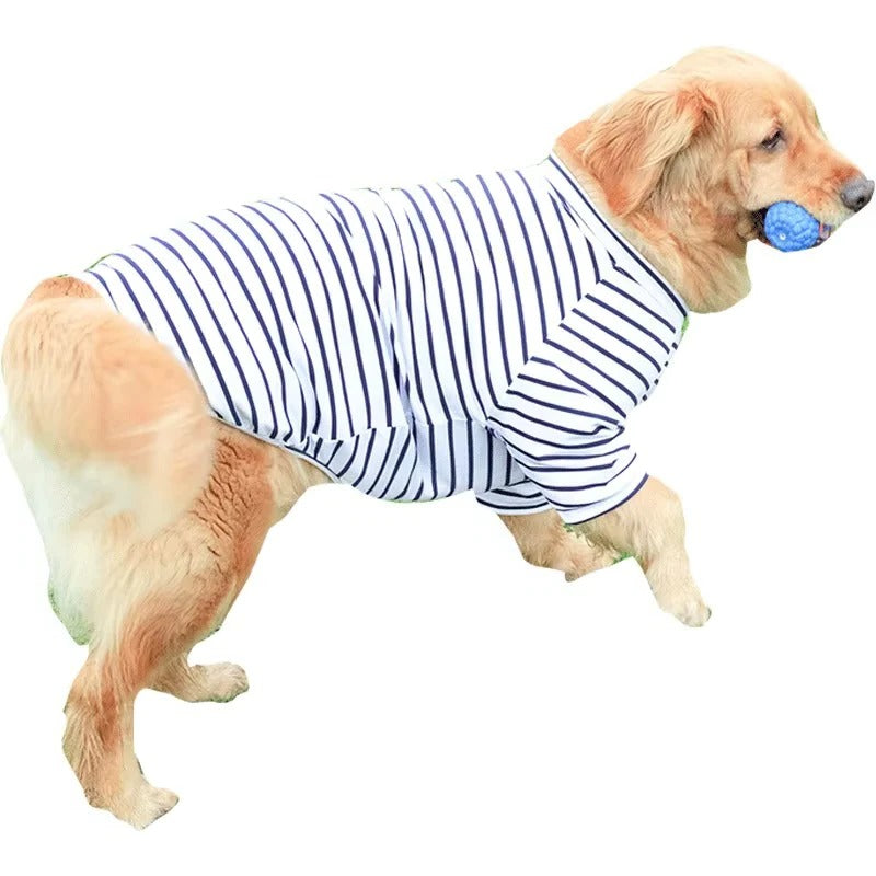 Summer Dog Clothing Cotton Stripe T-Shirt Lightweight Fit