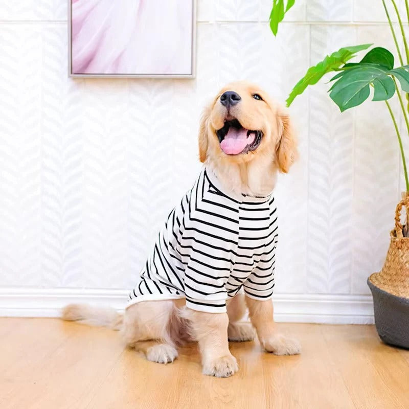 Summer Dog Clothing Cotton Stripe T-Shirt Lightweight Fit