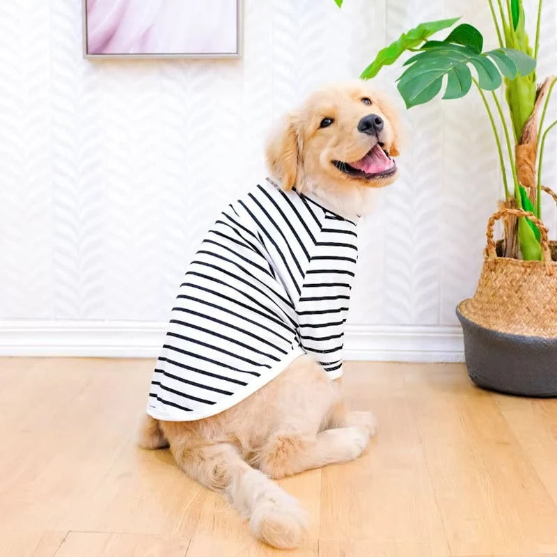 Summer Dog Clothing Cotton Stripe T-Shirt Lightweight Fit
