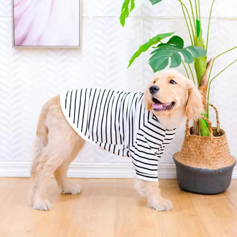 Summer Dog Clothing Cotton Stripe T-Shirt Lightweight Fit