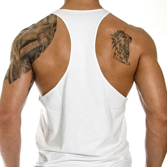 Men’s Cotton Stringer Tank Top with Y Back Design for Gym Wear