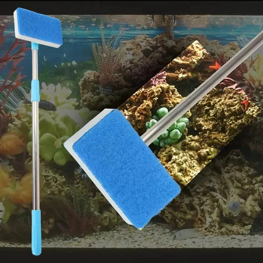 Extendable Aquarium Algae Scraper and Cleaner with 180 Degree Sponge
