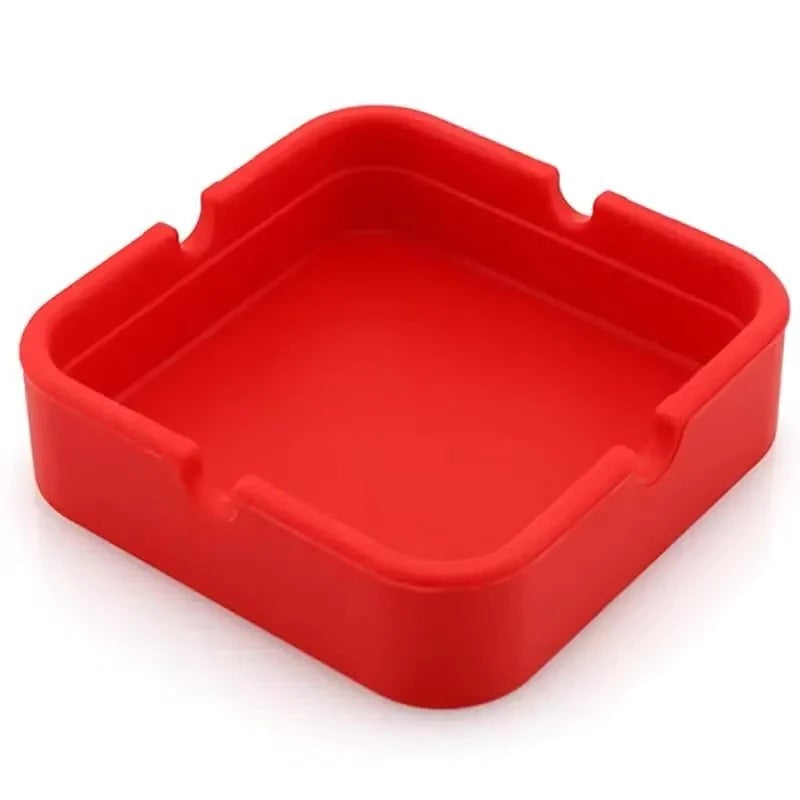Square Silicone Ashtray with Portable Case