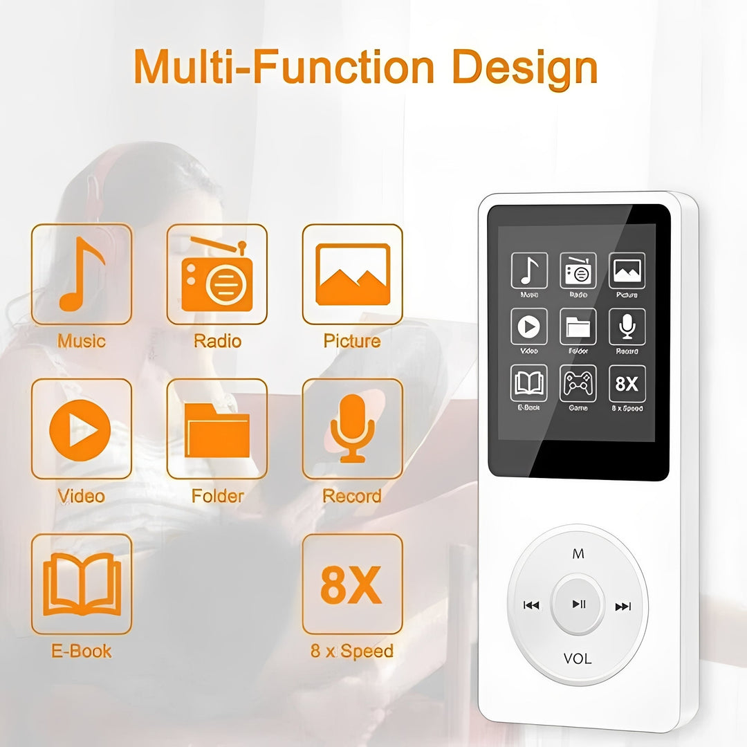 Portable High Fidelity Music Player with 1.8 Inch Screen and Bluetooth Connectivity