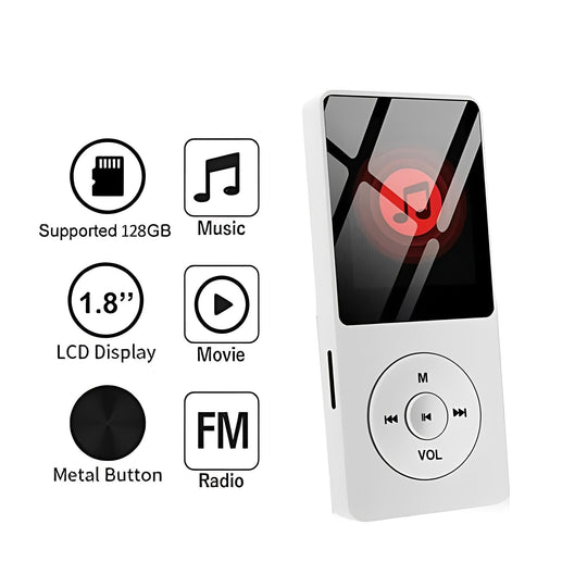 Portable High Fidelity Music Player with 1.8 Inch Screen and Bluetooth Connectivity