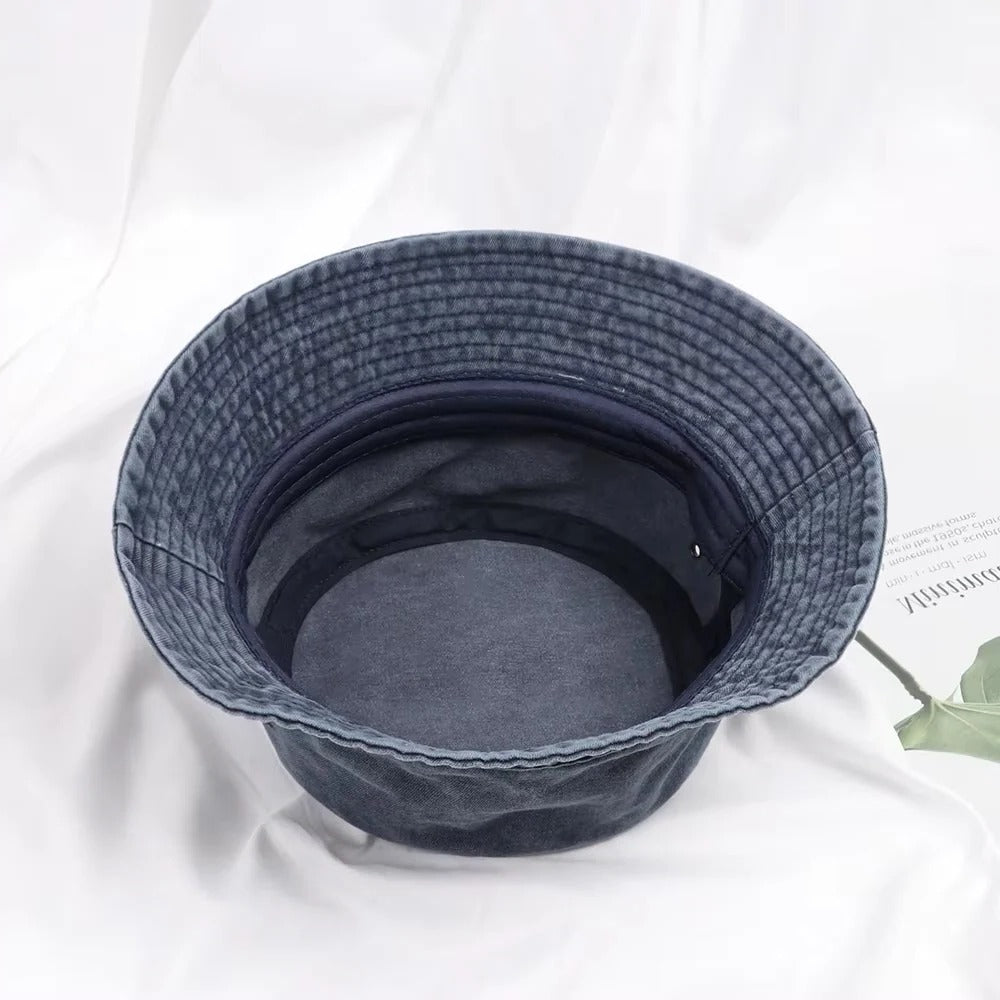 Foldable Denim Bucket Hat with Versatile Style and Comfortable Cotton Material