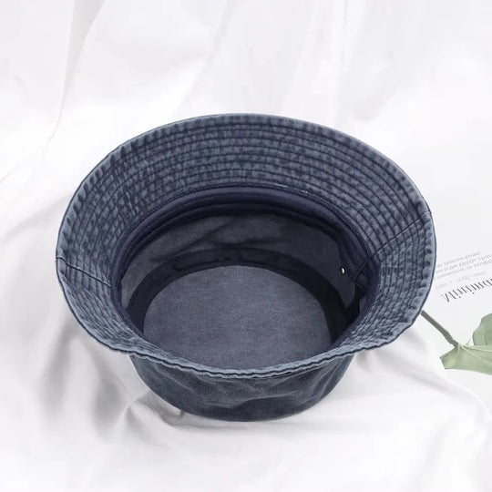 Foldable Denim Bucket Hat with Versatile Style and Comfortable Cotton Material