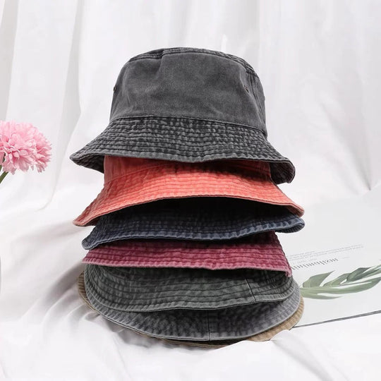 Foldable Denim Bucket Hat with Versatile Style and Comfortable Cotton Material
