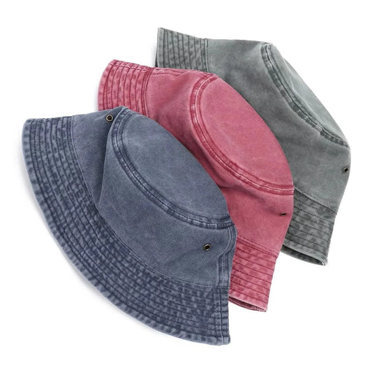 Foldable Denim Bucket Hat with Versatile Style and Comfortable Cotton Material
