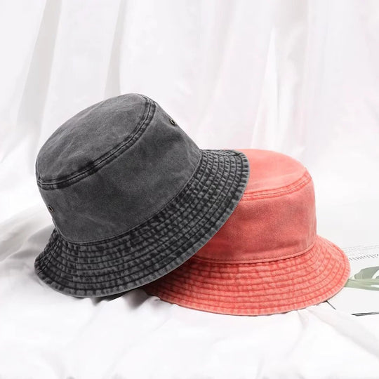 Foldable Denim Bucket Hat with Versatile Style and Comfortable Cotton Material