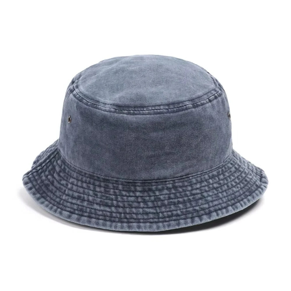 Foldable Denim Bucket Hat with Versatile Style and Comfortable Cotton Material