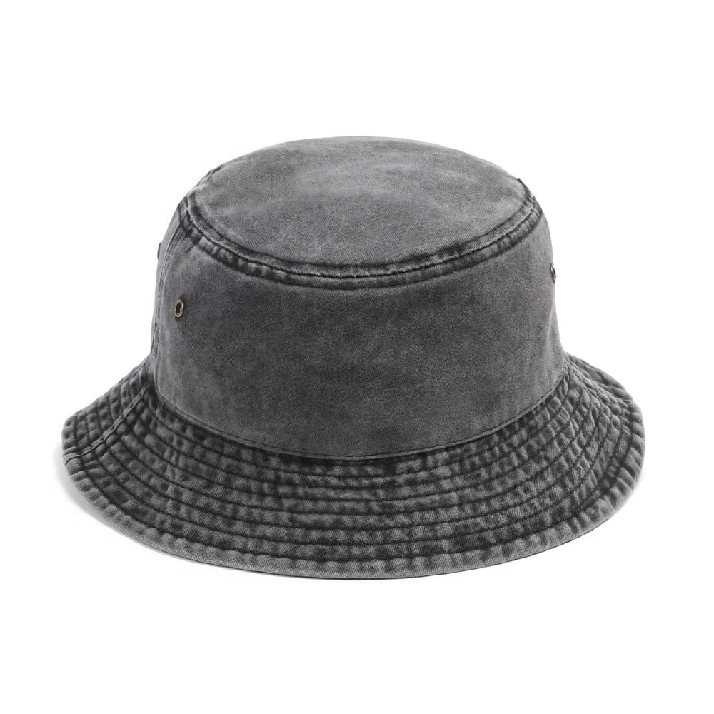 Foldable Denim Bucket Hat with Versatile Style and Comfortable Cotton Material