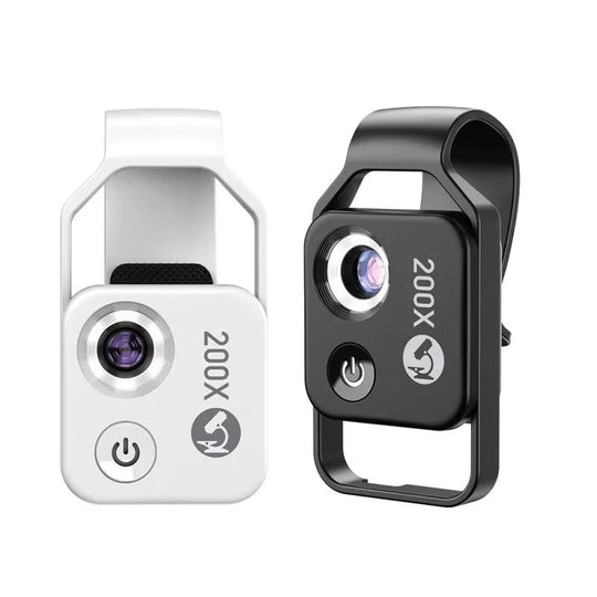 Portable 200X Smartphone Microscope Lens and Universal Clip