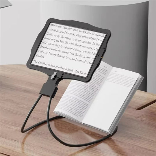 Adjustable Hands-Free Magnifying Glass with LED Lighting and 5X Zoom