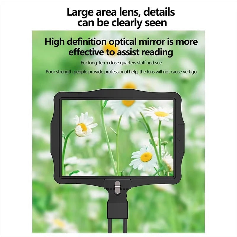 Adjustable Hands-Free Magnifying Glass with LED Lighting and 5X Zoom
