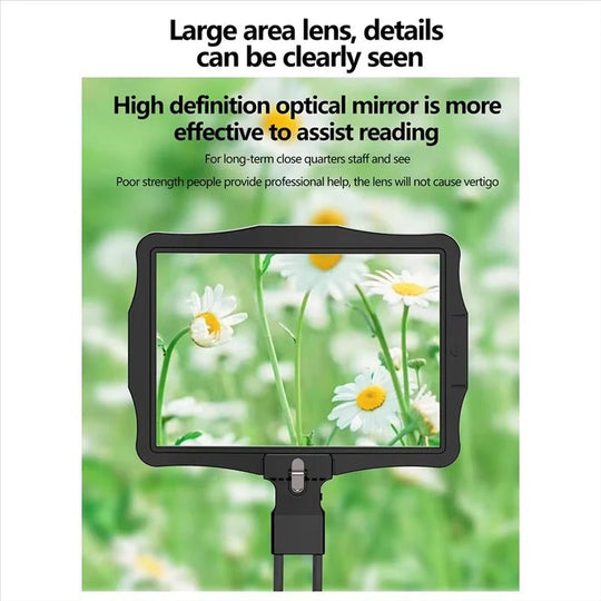 Adjustable Hands-Free Magnifying Glass with LED Lighting and 5X Zoom