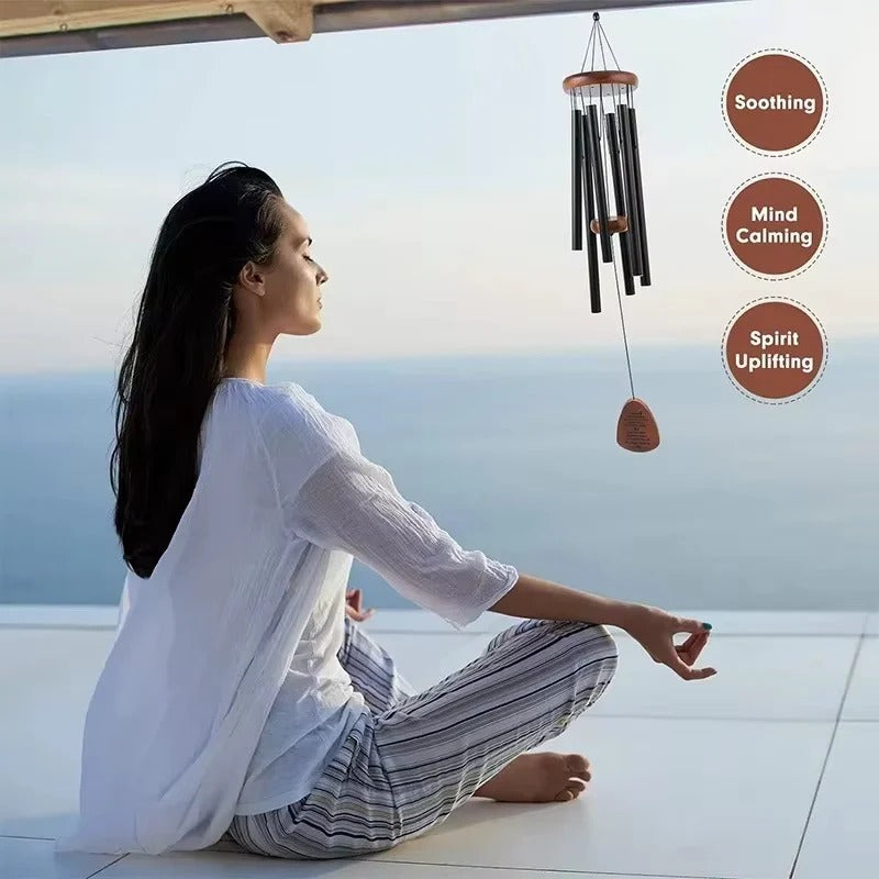 Outdoor Wind Chimes with Aluminium Tubes and Wooden Accents