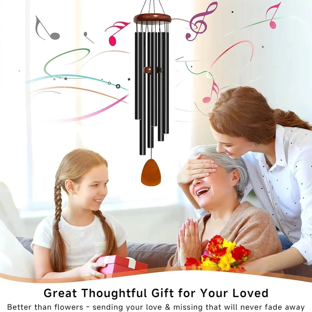 Outdoor Wind Chimes with Aluminium Tubes and Wooden Accents