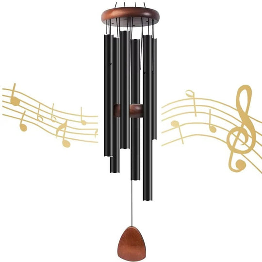 Outdoor Wind Chimes with Aluminium Tubes and Wooden Accents