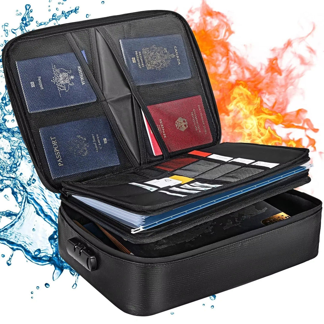 Portable Document Organiser with Reinforced Handles and Zippers