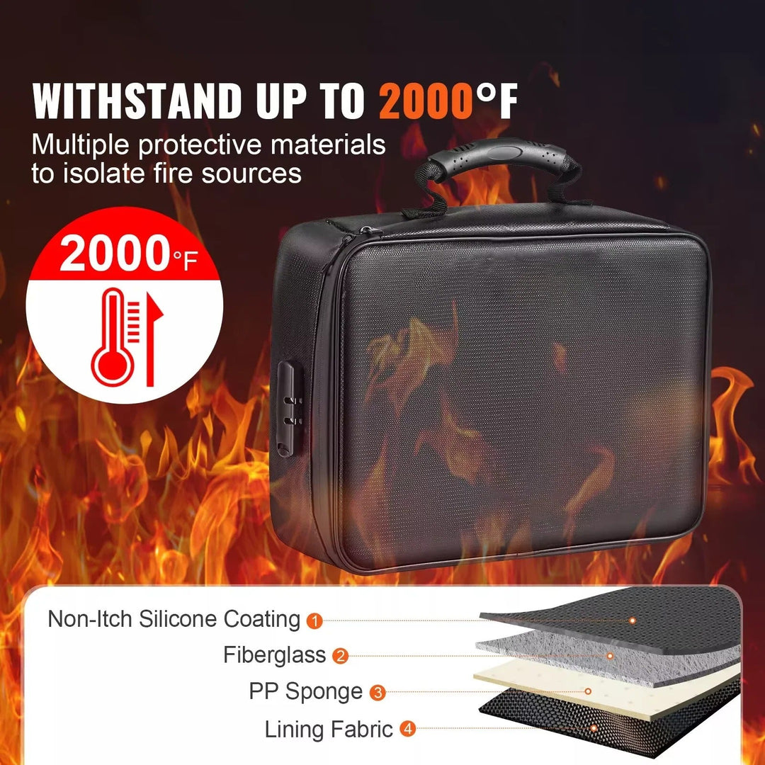 Portable Document Organiser with Reinforced Handles and Zippers