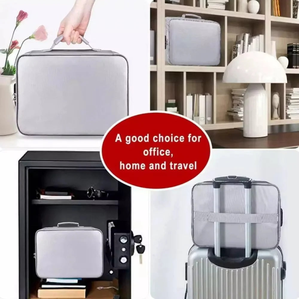 Portable Document Organiser with Reinforced Handles and Zippers