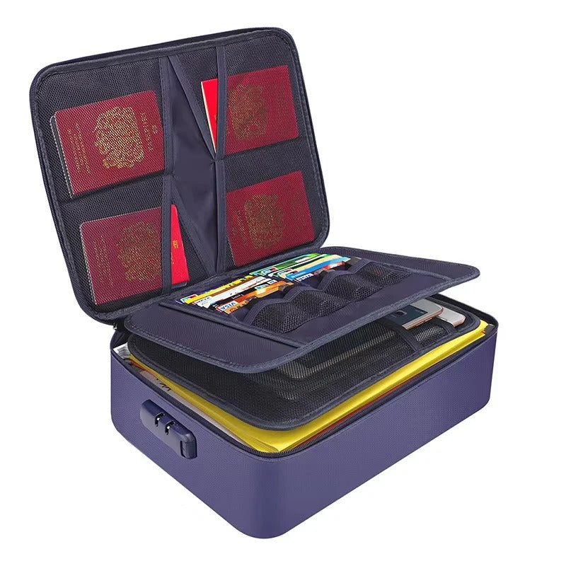 Portable Document Organiser with Reinforced Handles and Zippers