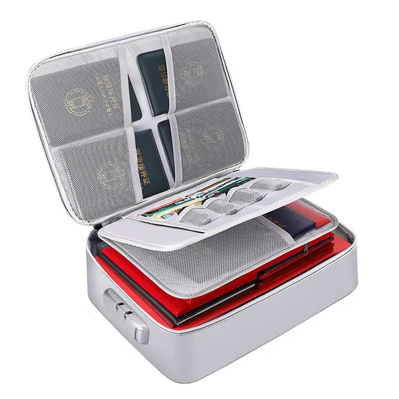 Portable Document Organiser with Reinforced Handles and Zippers