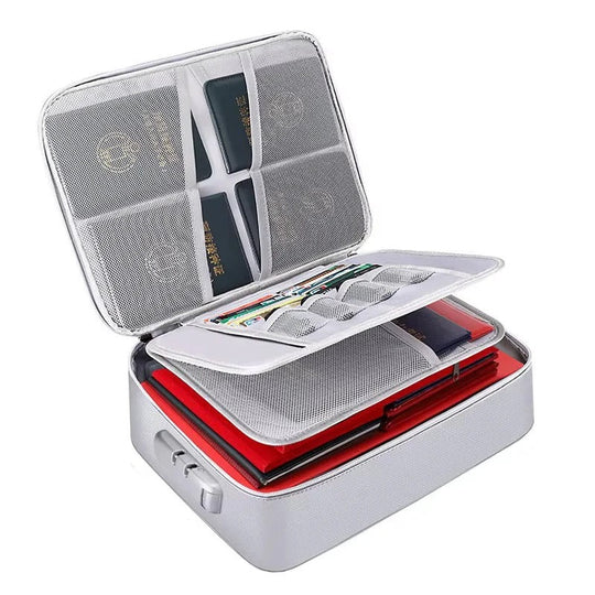 Portable Document Organiser with Reinforced Handles and Zippers