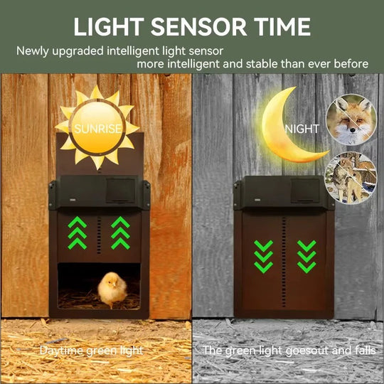 Automatic Chicken Coop Door with Light Sensor and Battery Operation