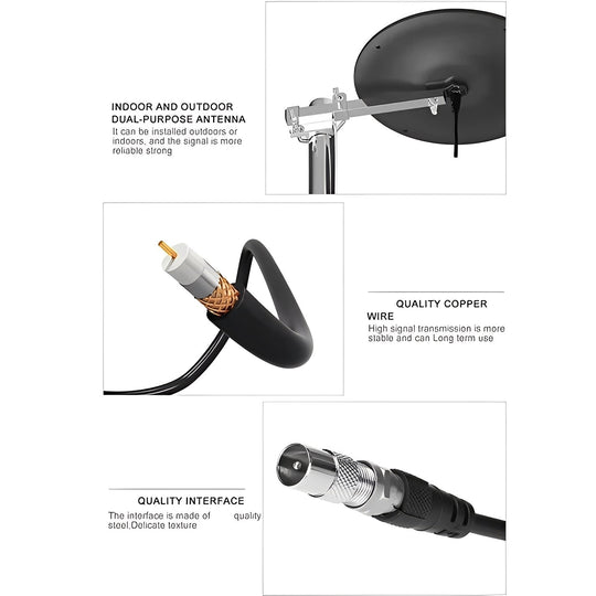 Digital Outdoor HDTV Antenna for Long-Range Signal Capture and Reception