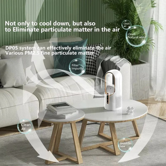 Mini USB Bladeless Fan for Desk and Bedside Air Circulation