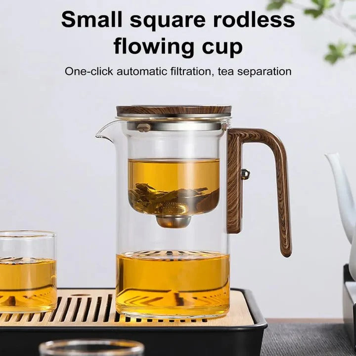Glass Teapot with Water Separation Technology and Removable Infuser
