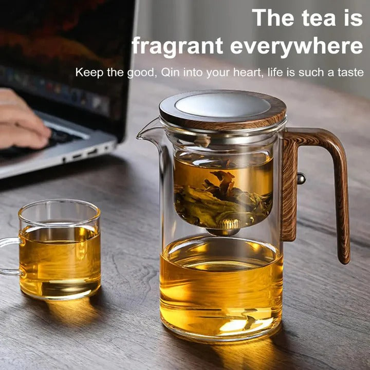 Glass Teapot with Water Separation Technology and Removable Infuser