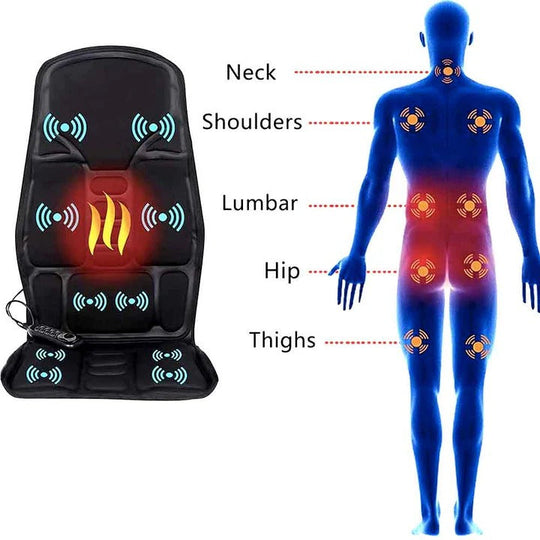 Portable Heated Massage Chair Pad with 8 Vibration Modes
