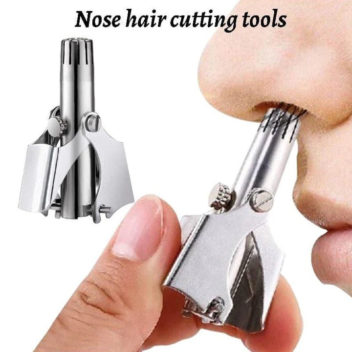 Manual Nose and Ear Hair Trimmer with Stainless Washable Head