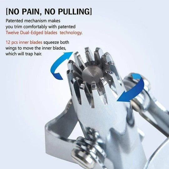 Manual Nose and Ear Hair Trimmer with Stainless Washable Head