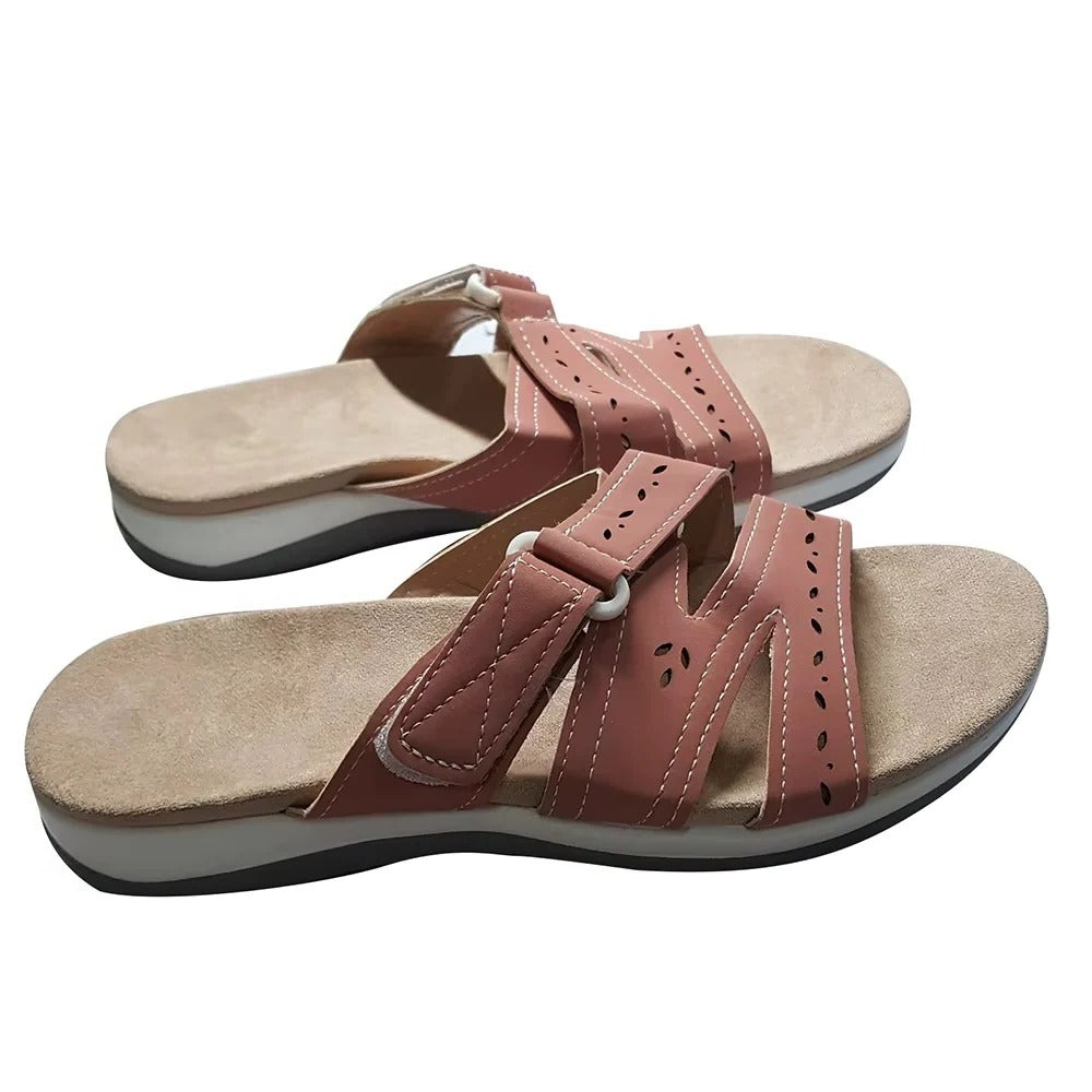 Women’s Summer Walking Sandals with Adjustable Hook and Loop Strap