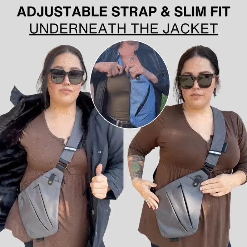 Adjustable Crossbody Sling Bag with Padded Air Mesh Back Panel