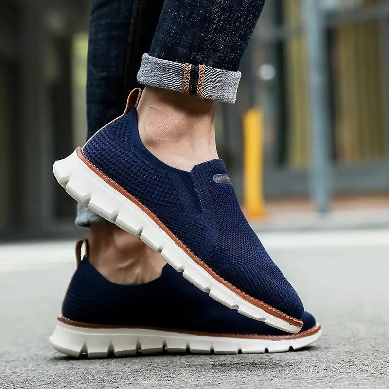 Slip-On Running Shoes with Knitted Textile Upper