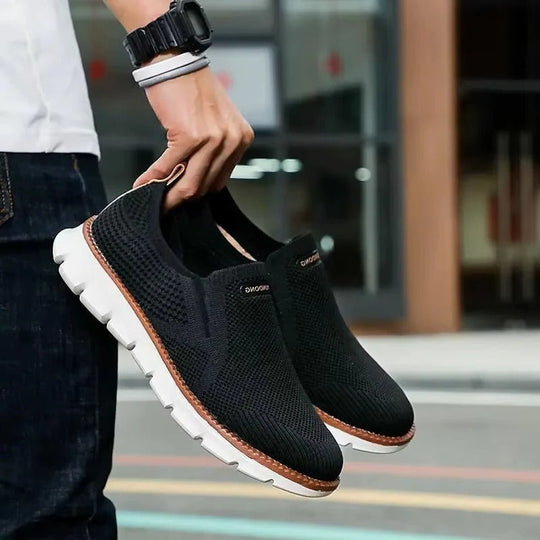 Slip-On Running Shoes with Knitted Textile Upper