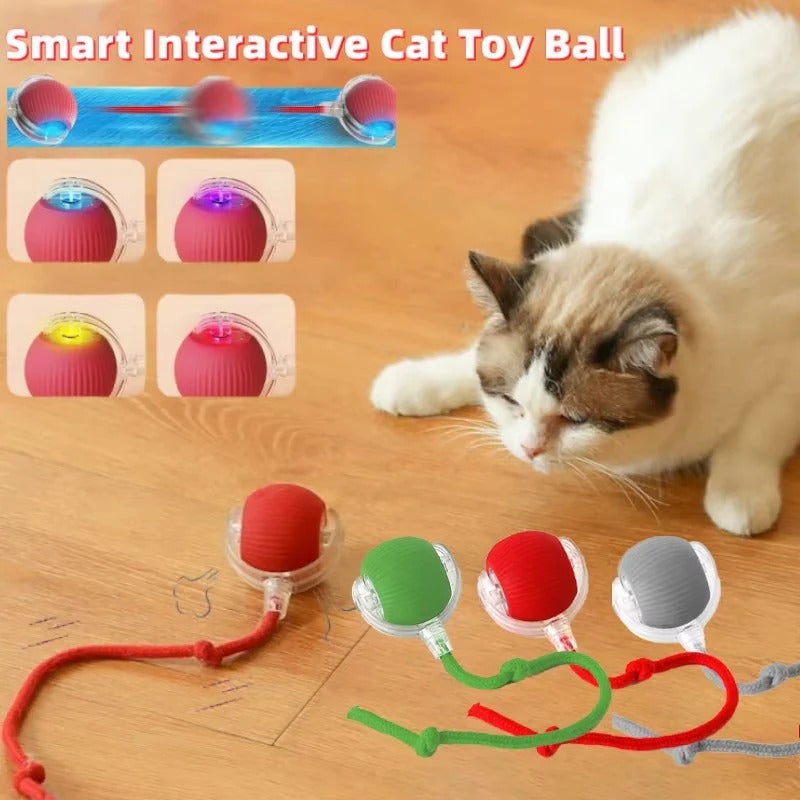 Motorised Rolling Cat Toy with Fibre Tail Design