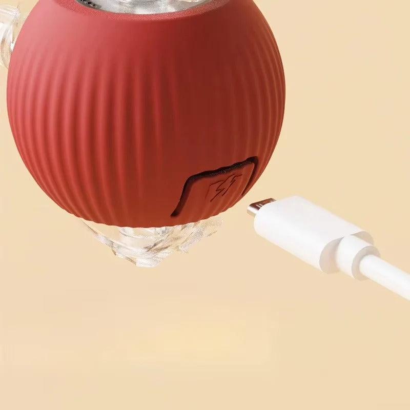 Motorised Rolling Cat Toy with Fibre Tail Design
