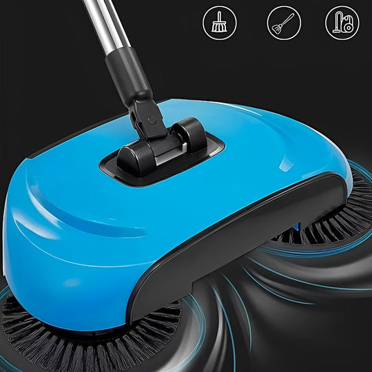 Stainless Steel Push Broom and Scraper Tool for Home Cleaning