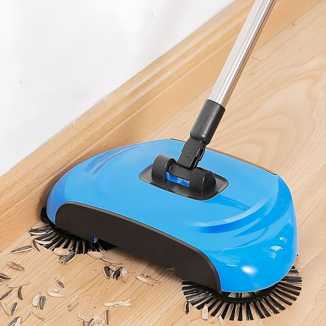 Stainless Steel Push Broom and Scraper Tool for Home Cleaning