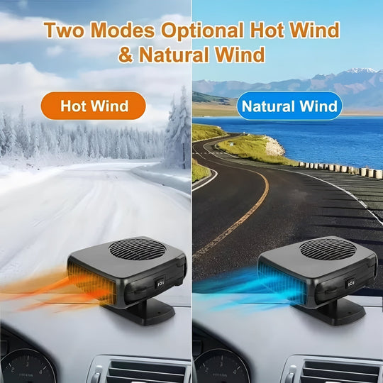 2 in 1 Portable Car Heater and Cooling Fan for Windshield Use